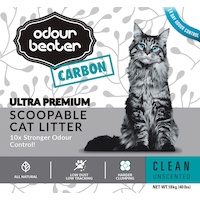 Odour Beater Cat Litter, Unscented with Carbon, 18-kg Front_Flat