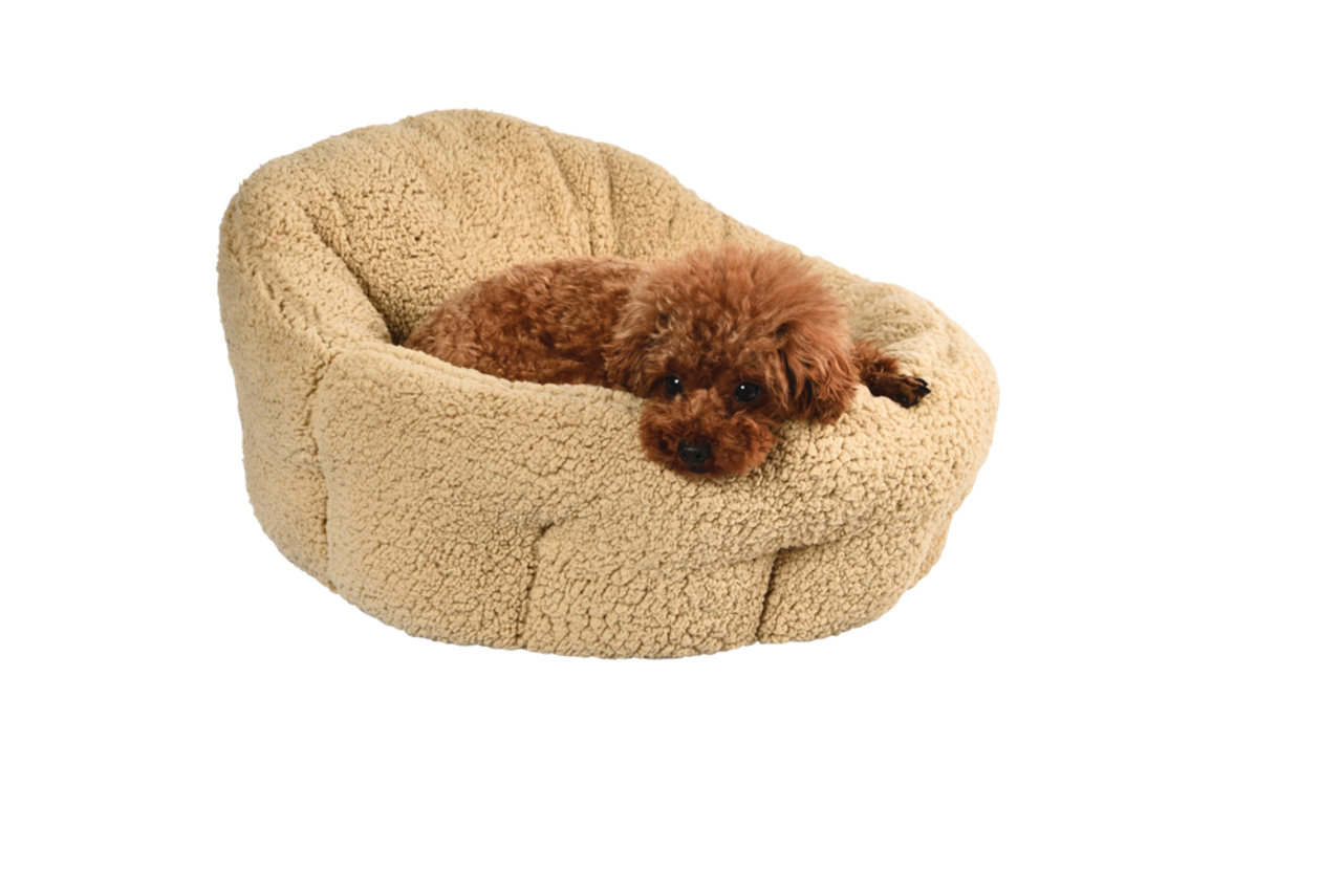 Cat Craft Anti Slip Sherpa Calming Memory Foam Pet Bed Washable 20 in x 17 in Beige