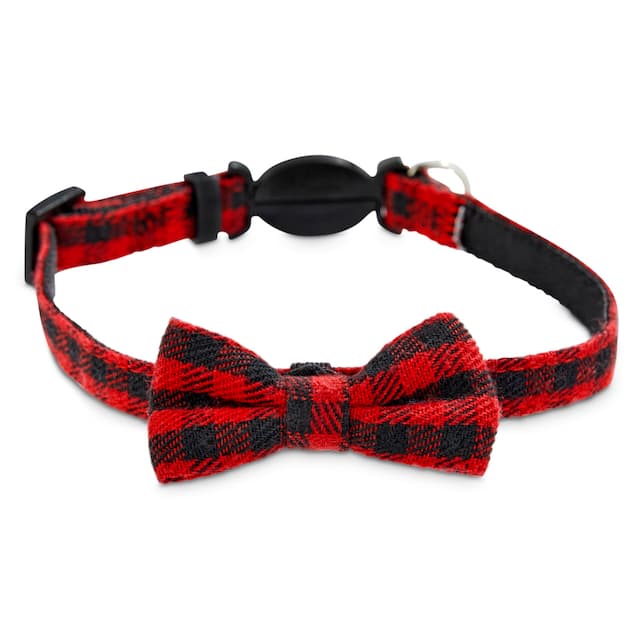 Petco Multi-Colour Plaid Cat Bowtie Collar with Removable Bow and Bell ...