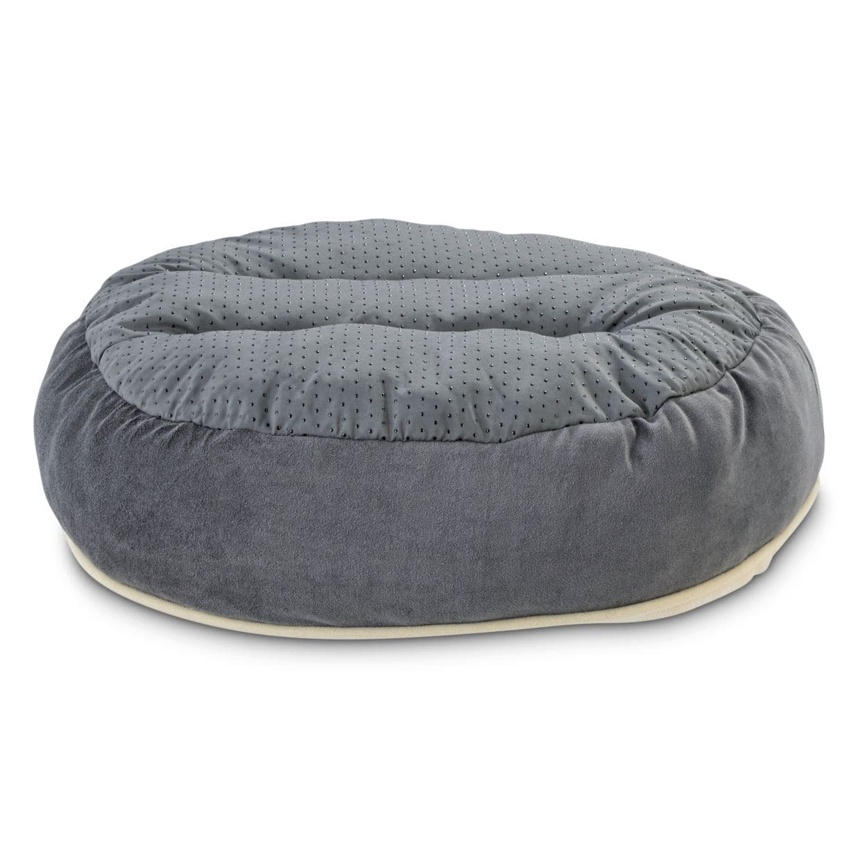 Grey round dog hot sale bed