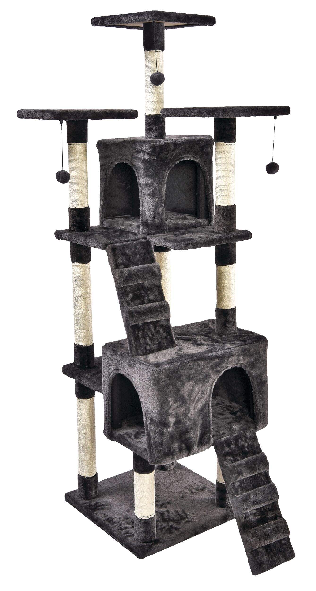 Cat Craft New York Penthouse Cat Playset, Grey, 69-in Front_Three_Fourths_Angled_Right