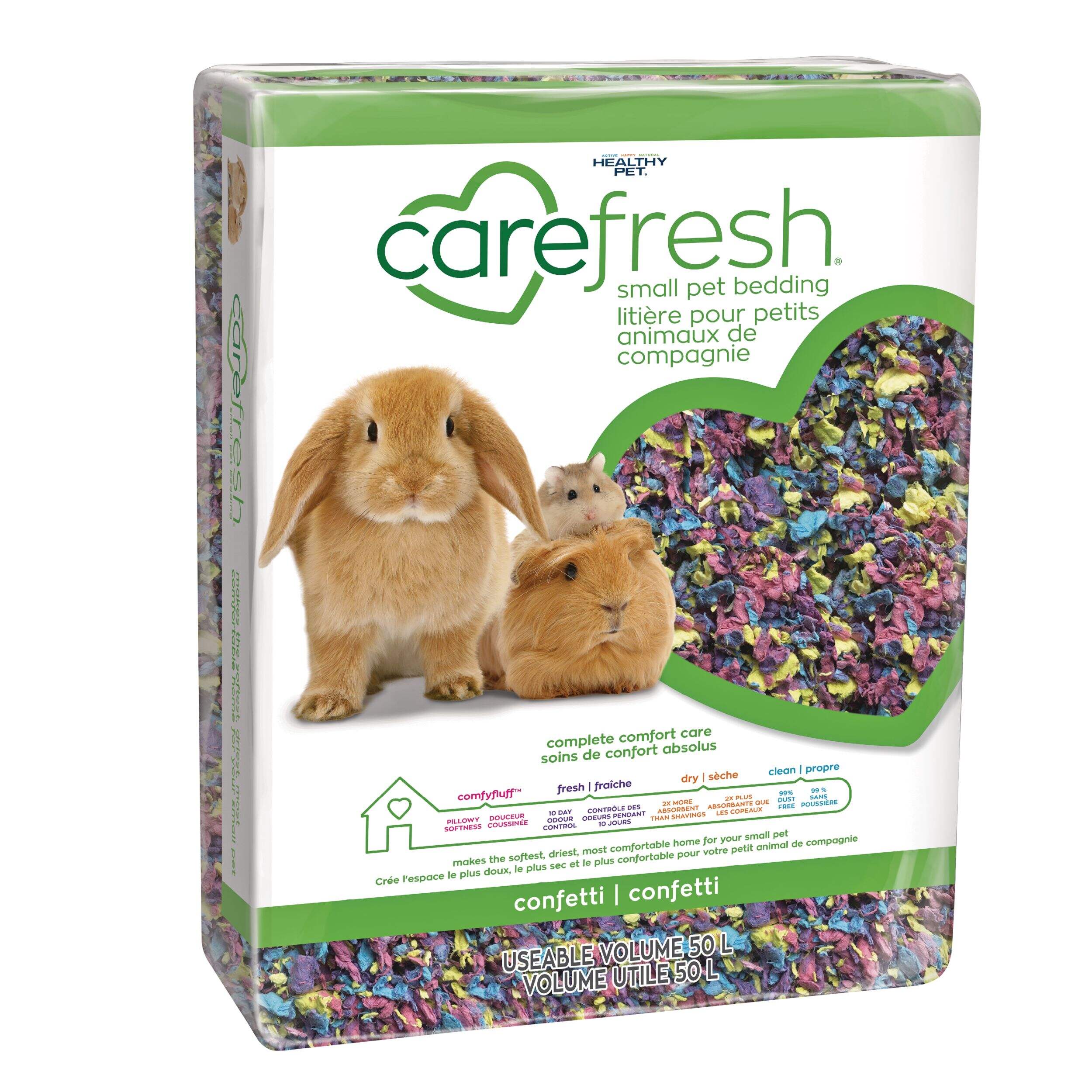 Litière pour petits animaux Carefresh, confetti, 50 L Front_Three_Fourths_Angled_Right
