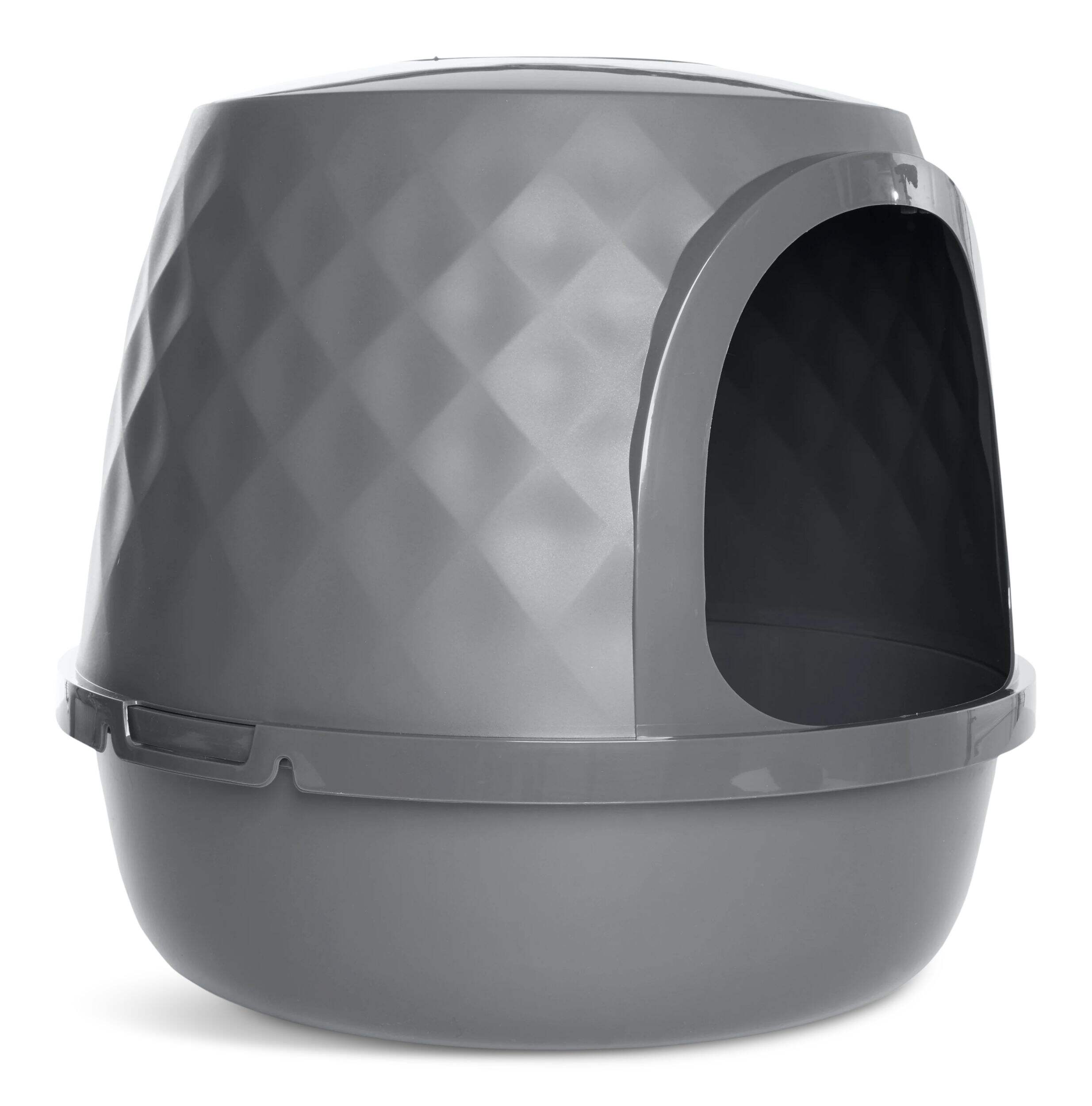 So Phresh Geometric Covered Cat Litter Box Front_Three_Fourths_Angled_Right