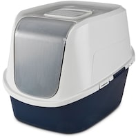 Bac à litière fermé géant So Phresh, marine Front_Three_Fourths_Angled_Left