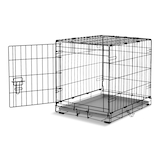 Petco 1-Door Small Folding Dog Crate, 24-in x 17-in x 20-in, Black Front_Three_Fourths_Angled_Left