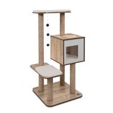 Catit Vesper High Base, Oak Front_Three_Fourths_Angled_Right