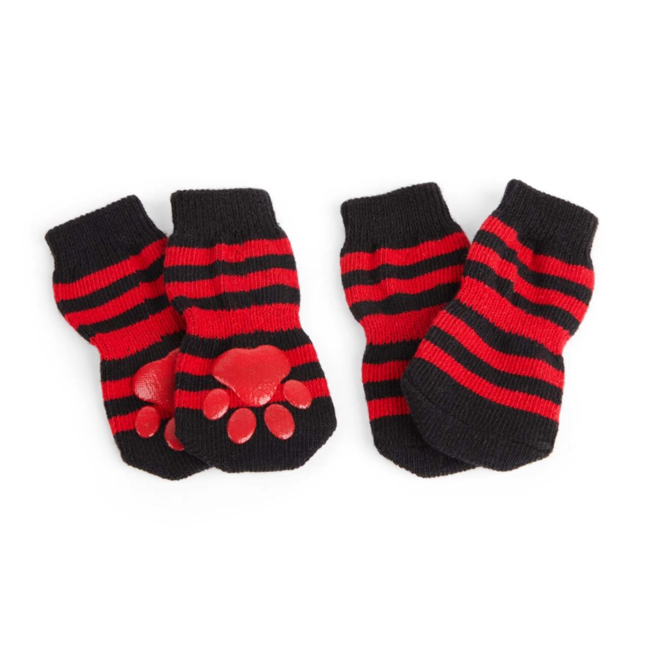 Petco Non-Skid Socks for Dogs, Black and Red, 2-pair