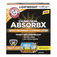Arm & Hammer AbsorbX Lightweight Multi-Cat Clumping Cat Litter, Odour Control, 6.4-kg Front_Elevated
