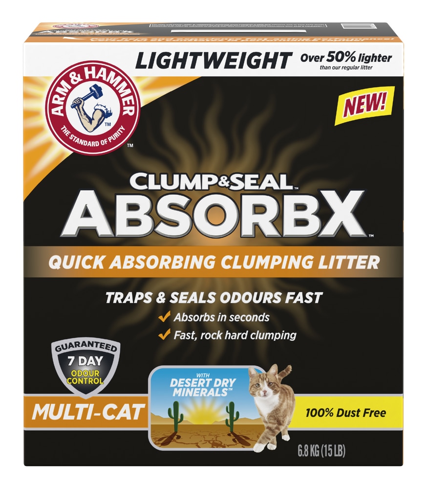 Arm & Hammer AbsorbX Lightweight MultiCat Clumping Cat Litter, Odour