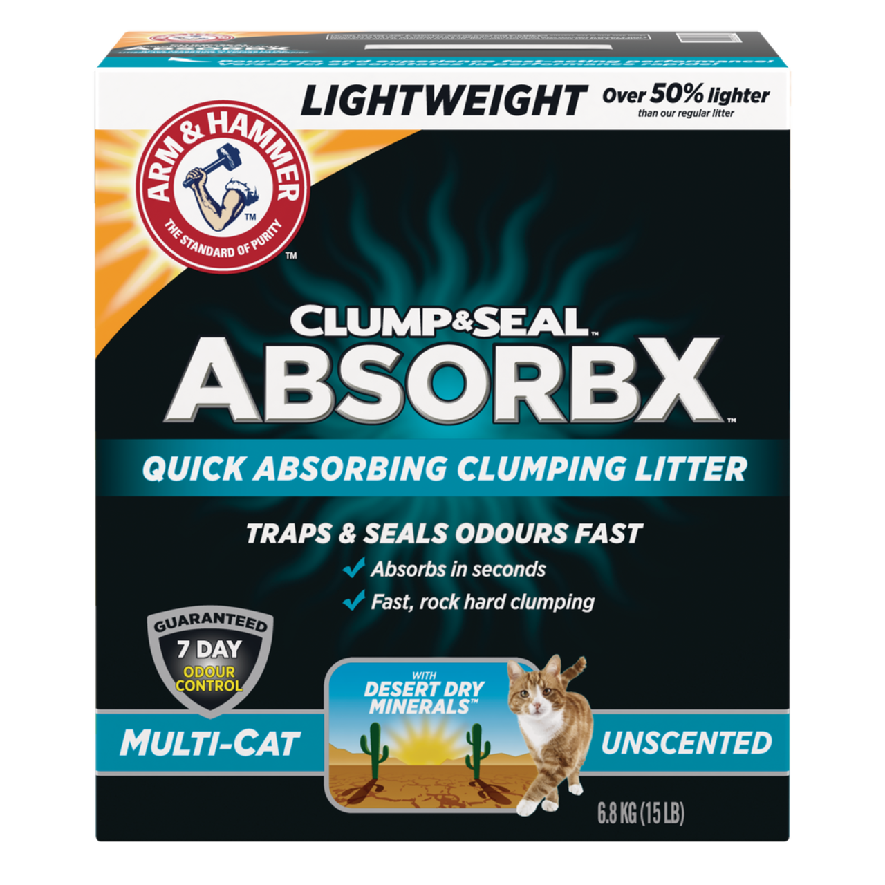 Arm Hammer AbsorbX Lightweight Multi Cat Clumping Cat Litter Unscented 6.4 kg