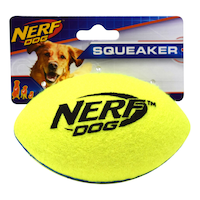 NerfDog Max Court Squeak Football Dog Toy, Green Front_Flat
