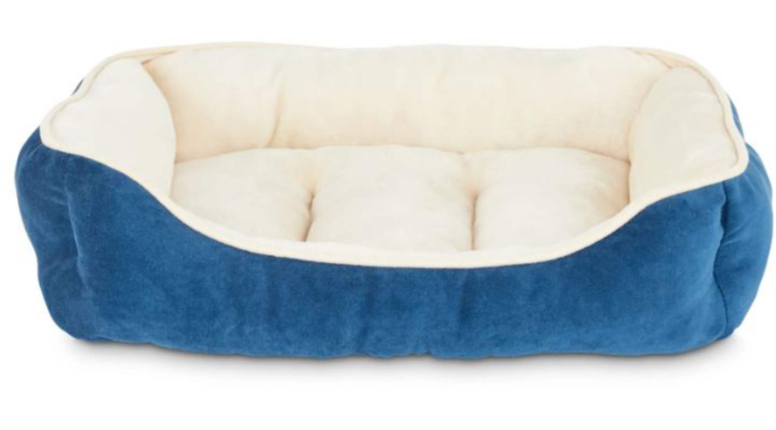 Petco Animaze Rectangle Bolster Dog Bed, Washable, 24in x 18in, Cream