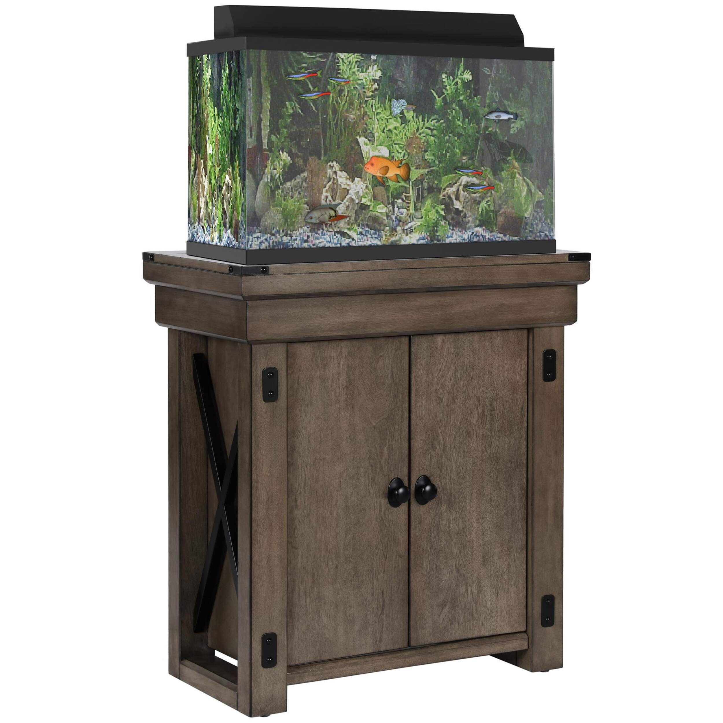 Ollie & Hutch Wildwood 20 Gallon Aquarium Stand, Rustic Grey Canadian