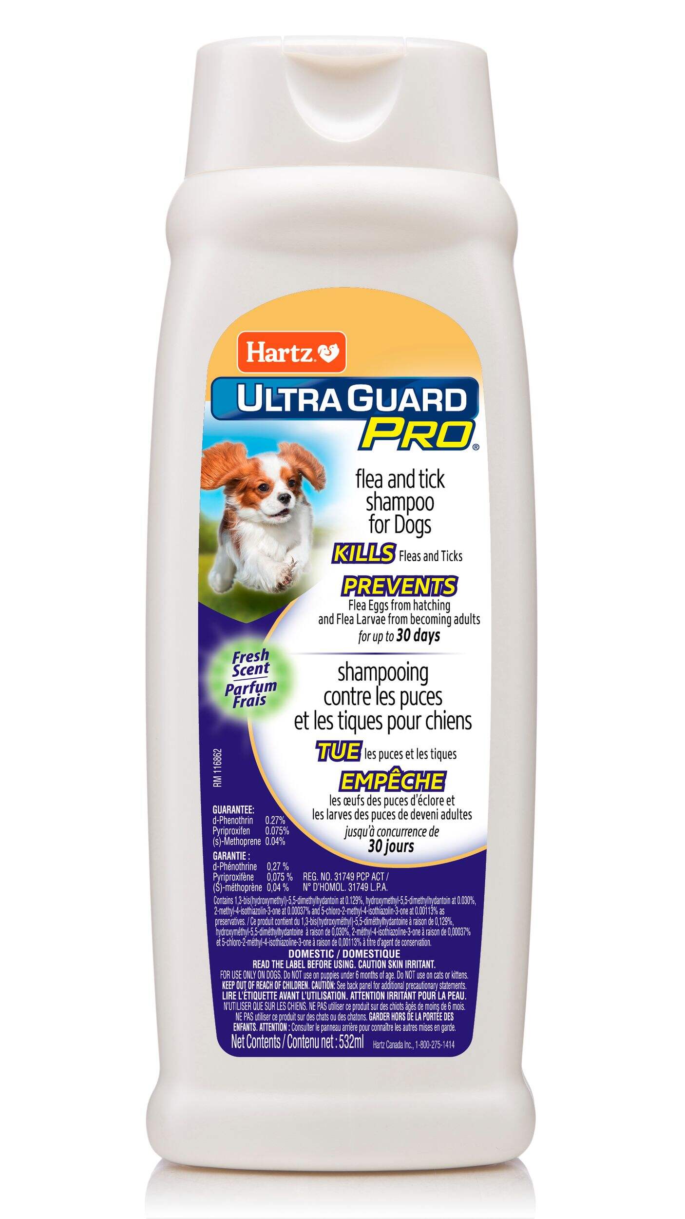 Hartz Ultraguard Pro® Triple Active™ Flea and Tick Shampoo for Dogs, 532-mL Front_Flat