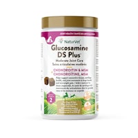 Suppléments/comprimés à croquer tendres NaturVet Glucosamine DS Plus, niveau 2, soutien modéré des articulations pour chats et chiens, paq. 60 Front_Flat