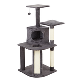 Cat Craft Platform Cat Tree with Condo & Scratcher, 44.5-in, Dark Grey Front_Three_Fourths_Angled_Left