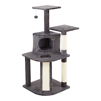 Cat Craft Platform Cat Tree with Condo & Scratcher, 44.5-in, Dark Grey Front_Three_Fourths_Angled_Left