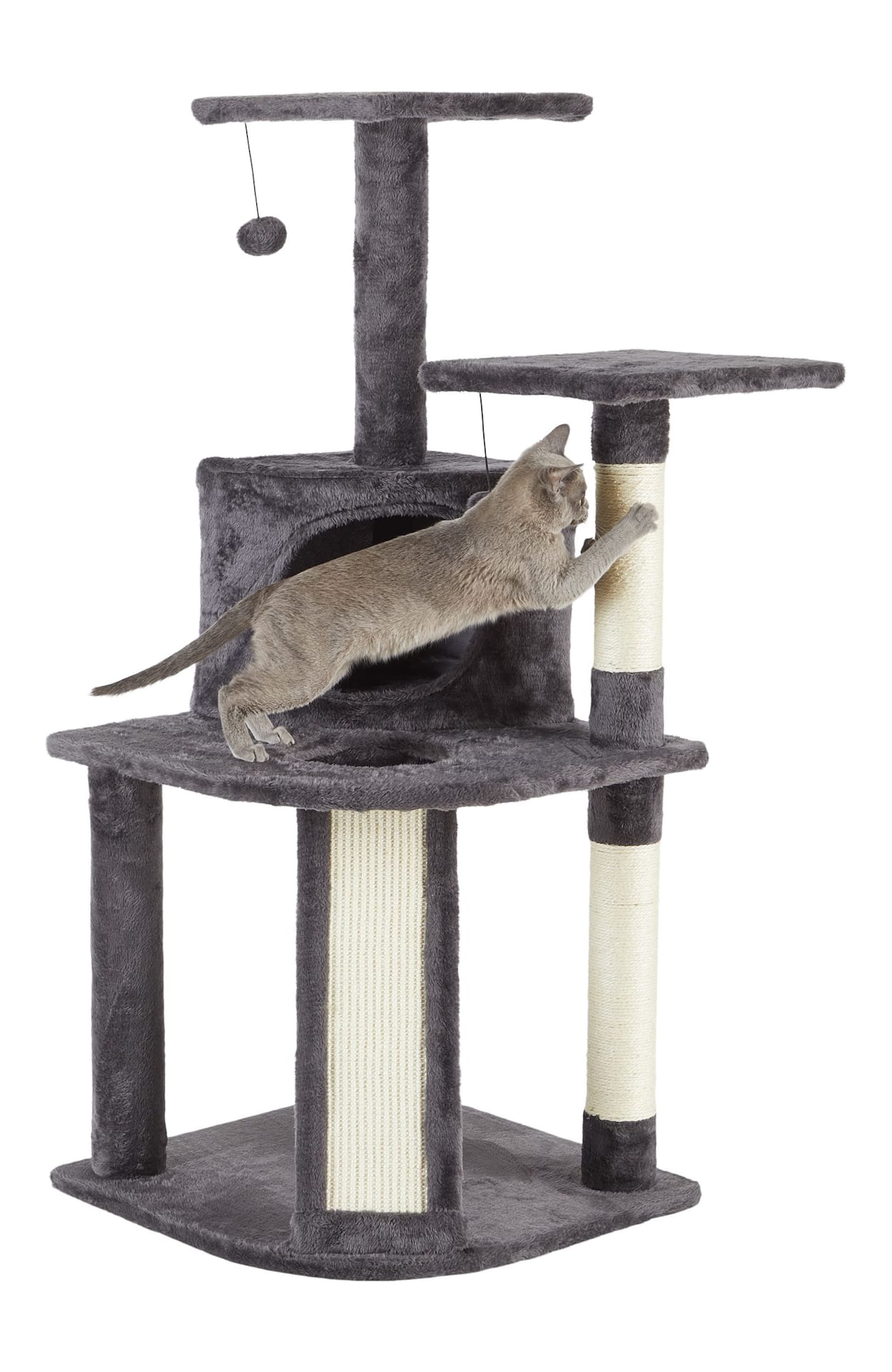 Cat Craft Platform Cat Tree with Condo Scratcher 44.5 in Dark Grey Canadian Tire