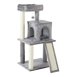 Cat Craft Cat Tree with Cat Condo, Perch, & Scratcher, 39-in, Light Grey Front_Three_Fourths_Angled_Right