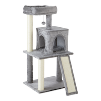 Cat Craft Cat Tree with Cat Condo, Perch, & Scratcher, 39-in, Light Grey Front_Three_Fourths_Angled_Right