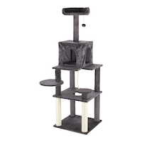 Cat Craft Multi-Platform Cat Tree with Condo & Perch, 60-in, Dark Grey Front_Three_Fourths_Angled_Left