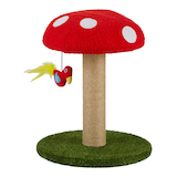 Cat Craft Red Toadstool Cat Scratcher with Dangling Toy, 17-in Front_Three_Fourths_Angled_Left