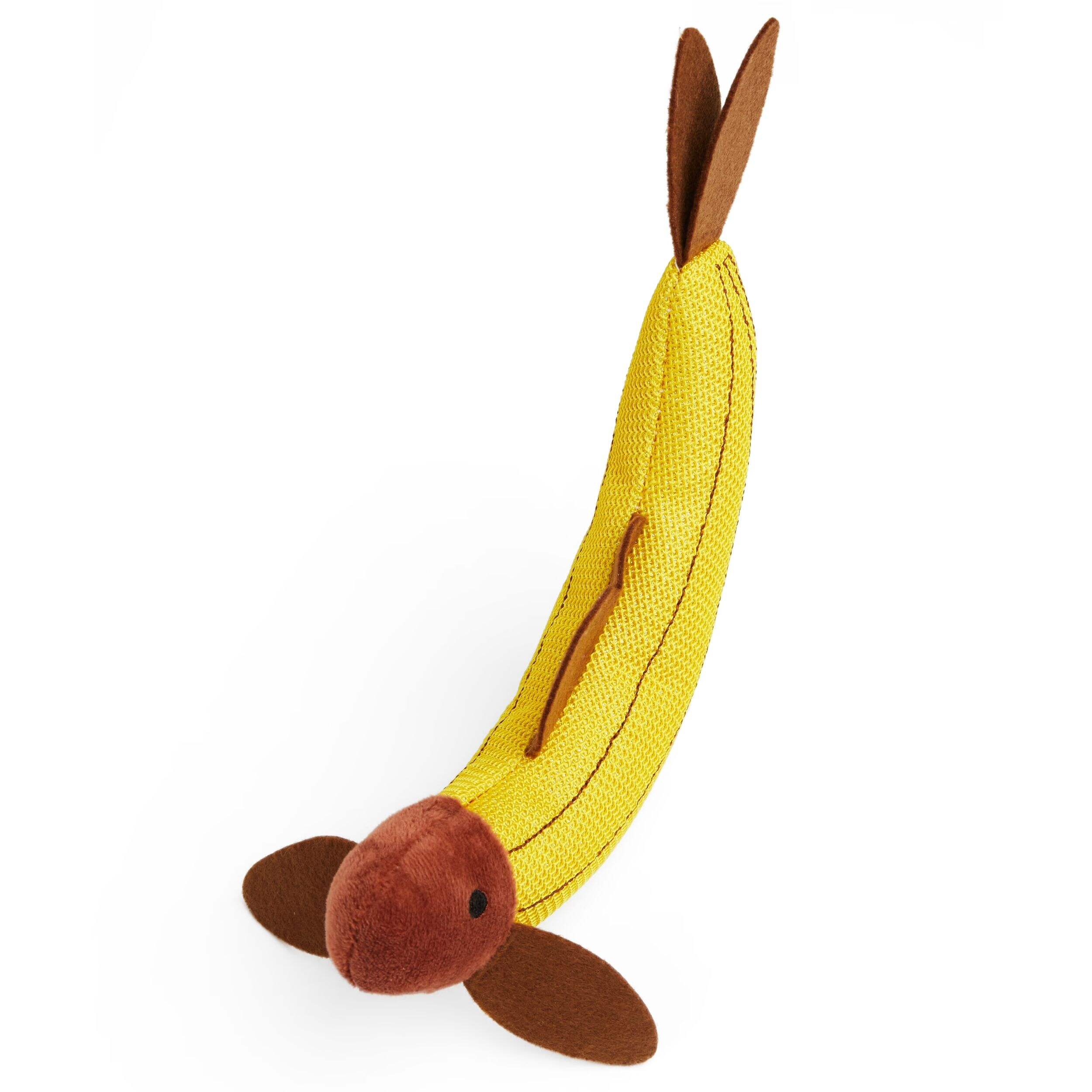 Petco Dental Banana Kicker Cat Toy Overhead_Plunge