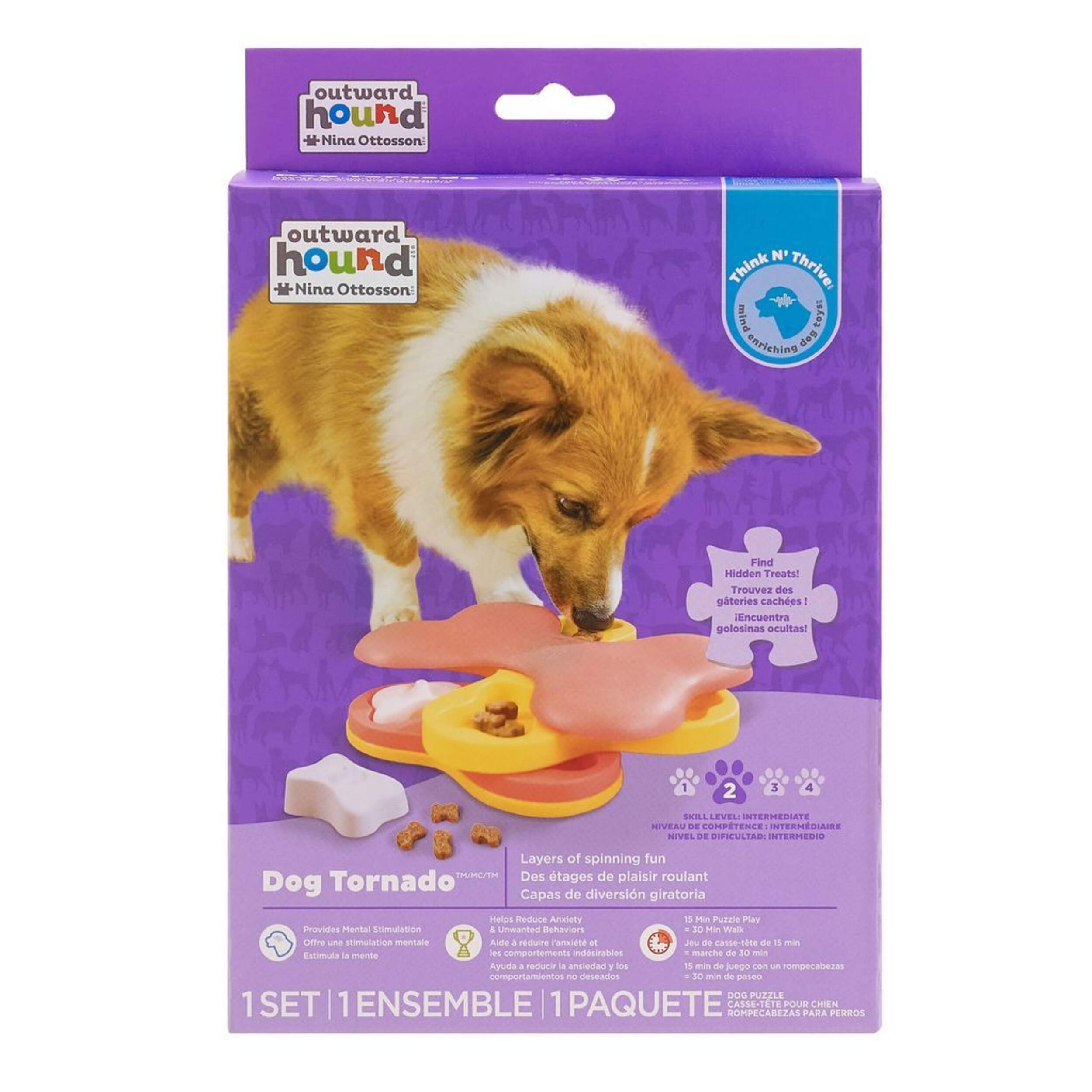 Outward Hound Dog Tornado Interactive Treat Puzzle Game Front_Flat