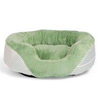 Petco Oval Cuddler Step-In Pet Bed for Small Dogs, Green, 23-in x 17-in Front_Angled_Right
