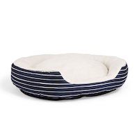Petco Navy Stripe Step-In Nester Pet Bed for Large Dogs, Blue, 36-in x 30-in Front_Angled_Right