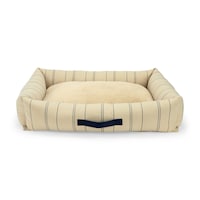 Petco Striped Cuddler Pet Bed for Medium Sized Dogs, Navy/Tan, 32-in x 26-in Front_Elevated
