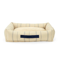 Petco Striped Cuddler Pet Bed for Medium Sized Dogs, Navy/Tan, 32-in x 26-in Front_Elevated