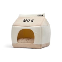 Lit pour animaux en forme de boîte de lait Petco, blanc cassé,14 po x 16 po Front_Angled_Left