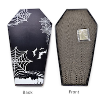 Halloween Coffin Cat Scratcher with Catnip, Black, 9x17-in Overhead_Flat