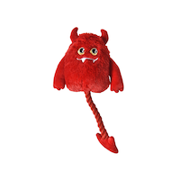 Devil Rope Tail Halloween Dog Toy with Squeaker, Red Front_Flat
