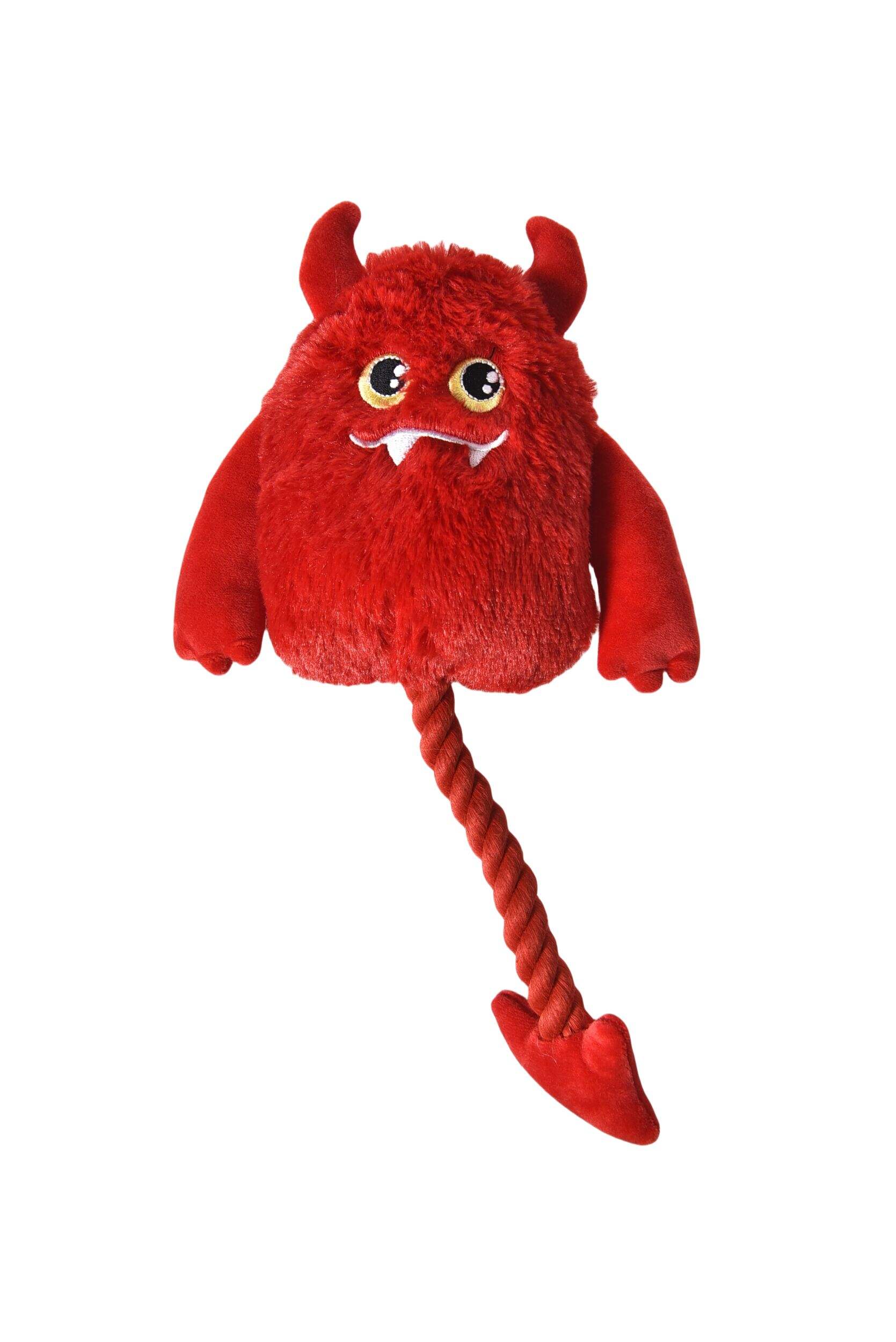 Jouet d'Halloween en corde avec couineur, diable, rouge Front_Flat