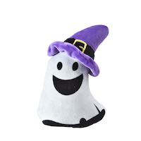 Witch Ghost Halloween Dog Toy with Squeaker, White Front_Flat