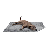 Max & Marlow Grey Plush Fabric Pet Blanket, 12x16-in Front_Elevated