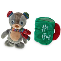 Petco Holiday Tails Bear and Mug Soft Plush Squeaky Dog Toys, 4-in, 2-pk Composite_or_Mixed