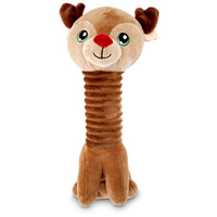 Petco Holiday Tails Reindeer Soft Plush Squeaky Dog Toy, 7-in Front_Flat