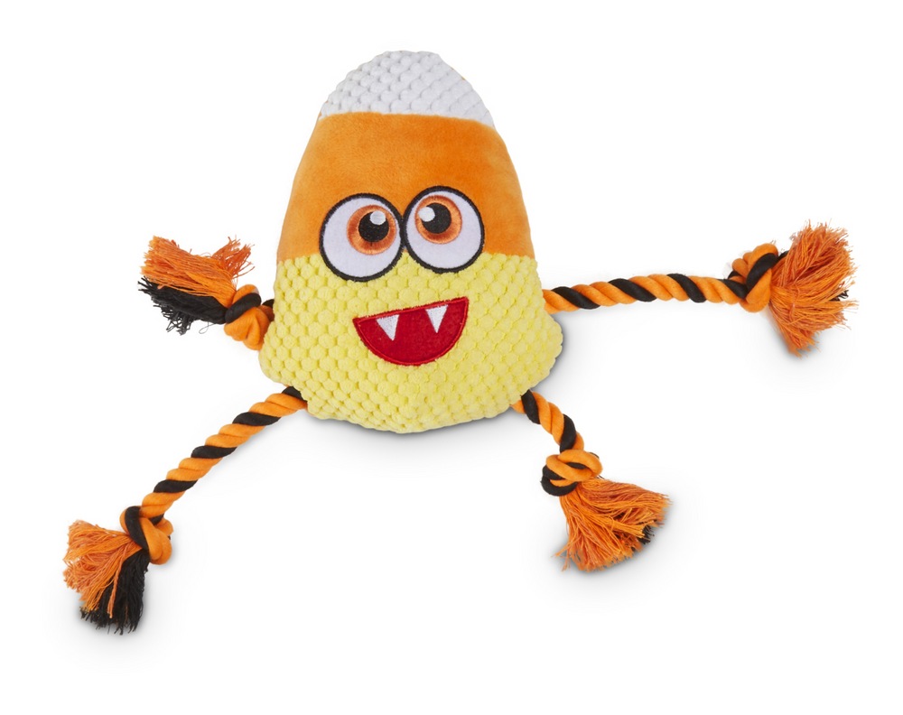 Petco Halloween Squeak Plush Rope Candy Corn Dog Toy, 9in Canadian Tire