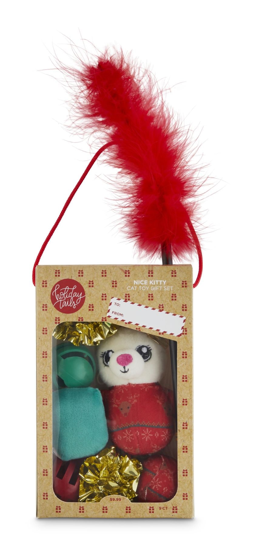Petco Holiday Tails Nice Kitty Soft Plush Cat Toys Gift Set with Catnip
