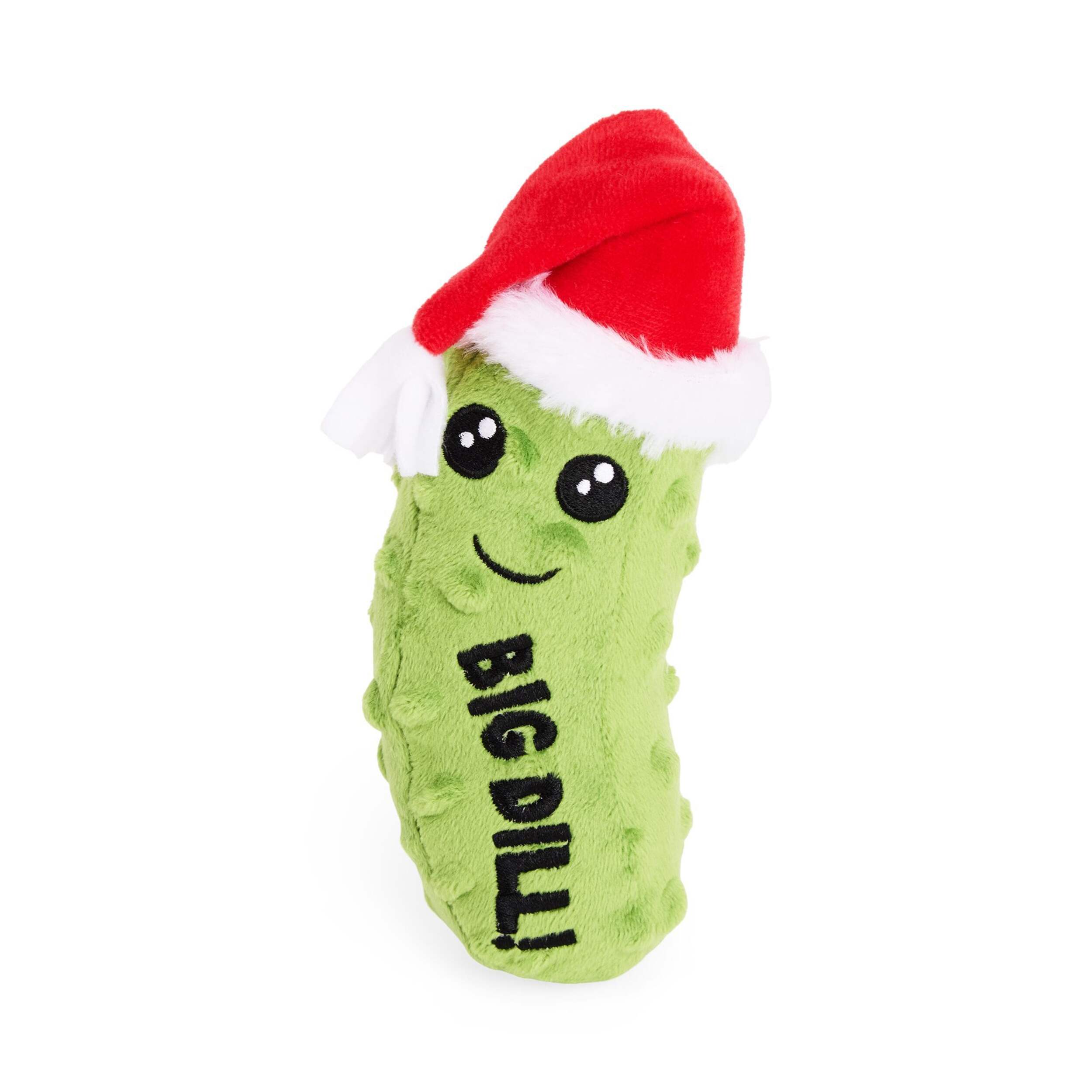 Merry Makings at Petco Pickle Soft Plush Squeaky Dog Toys, Assorted Styles, 6-in Front_Flat