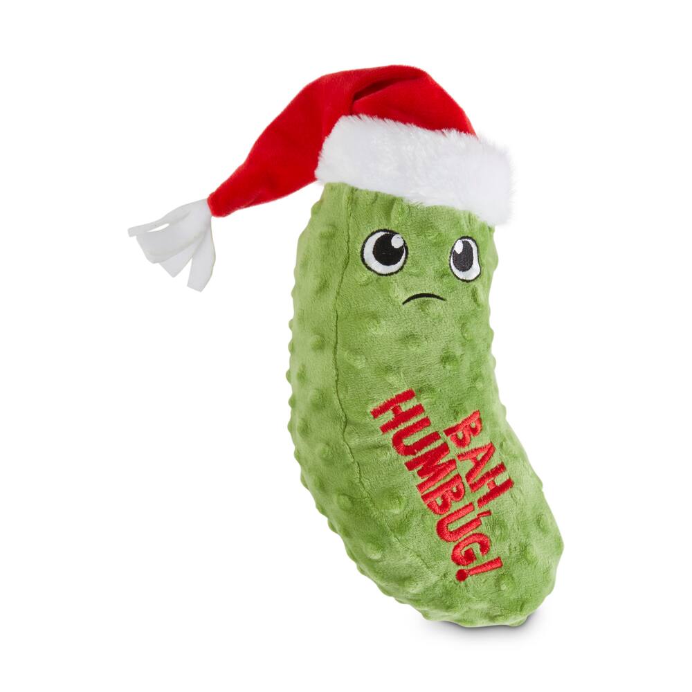 green pickle dog toy