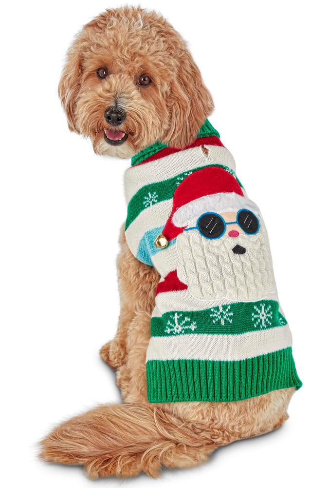 Petco Cool Claus Ugly Christmas Winter Dog Sweater, Assorted Styles