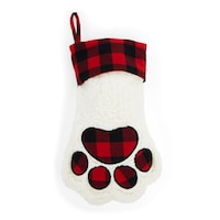 Merry Makings at Petco Buffalo Check Paw Pet Stocking For Christmas Gifts Front_Flat
