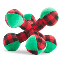 Merry Makings at Petco Dog Plush Buffalo Check Jack Toy, 9-in Front_Flat