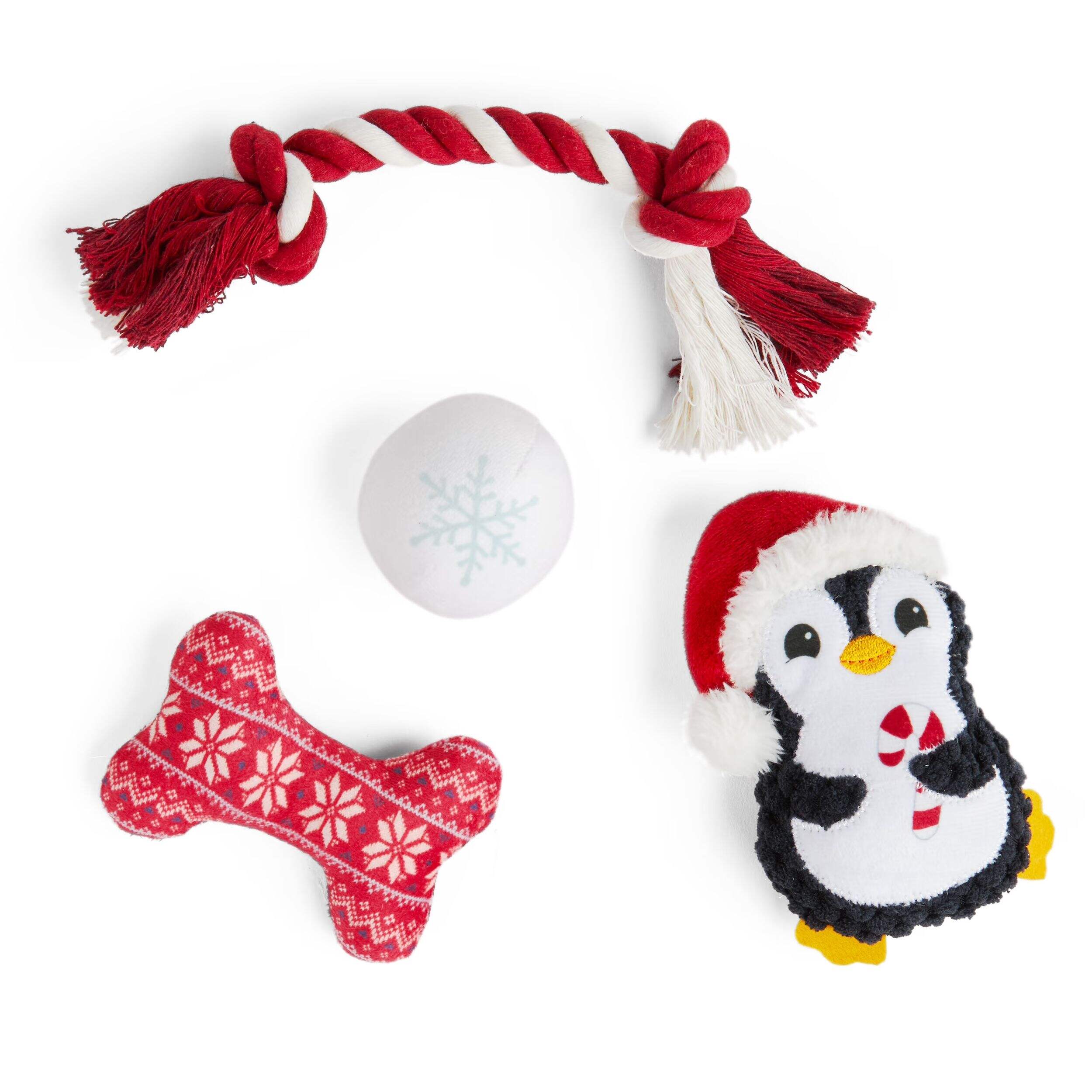 Petco Holiday Dog Toy Ornament Value Pack Composite_or_Mixed