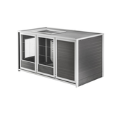 New Age Pet ECOFLEX® Cozy Critter Chateau Hutch for Small Animals, Grey Front_Three_Fourths_Angled_Left