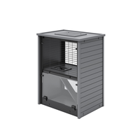 Habitation pour animal de compagnie New Age Pet ECOFLEX Cozy Critter Tiny Tails Villa, pour petits animaux, gris Front_Three_Fourths_Angled_Left